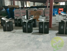 深圳海天學(xué)校噴粉分類垃圾桶案例